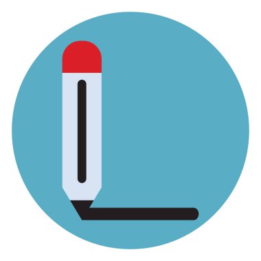 Okul kalemi, illüstrasyon, beyaz arkaplandaki vektör.