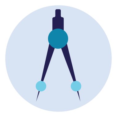 Mavi calliper, illüstrasyon, beyaz arkaplan üzerindeki vektör.