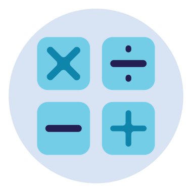 Mavi matematik, illüstrasyon, beyaz arkaplan üzerindeki vektör.