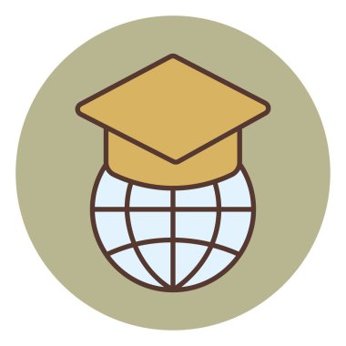 Şapkalı küre, illüstrasyon, beyaz arka planda vektör.