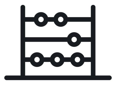 Siyah abaküs, illüstrasyon, beyaz arkaplanda vektör.