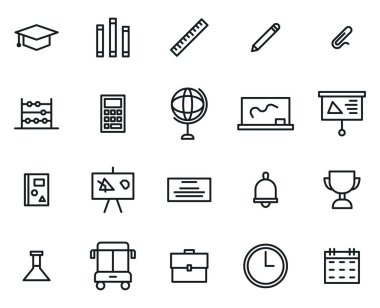 Basit okul eğitimi, illüstrasyon, beyaz arkaplan üzerindeki vektör.