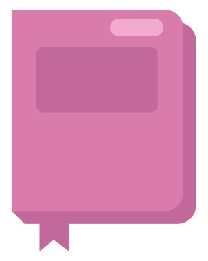 Pembe okul kitabı, illüstrasyon, beyaz arka plandaki vektör..