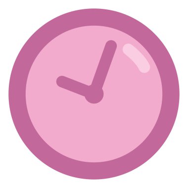 Pembe okul saati, illüstrasyon, beyaz arkaplandaki vektör.