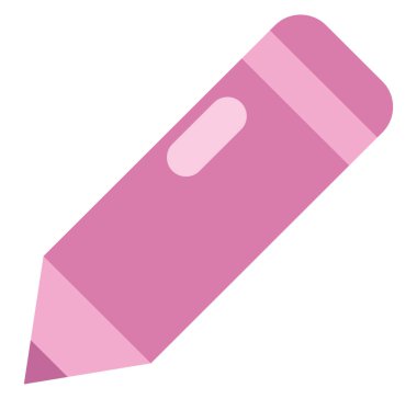 Beyaz arkaplanda pembe kalem, illüstrasyon, vektör.