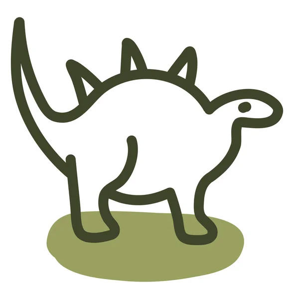 Yeşil Carnotaurus Illüstrasyon Beyaz Arkaplan Üzerinde Vektör — Stok Vektör