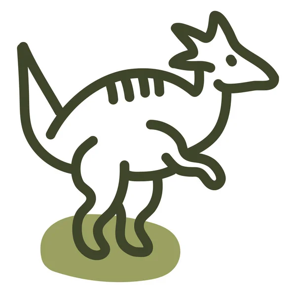 Grön Pachycephalosaurus Illustration Vektor Vit Bakgrund — Stock vektor