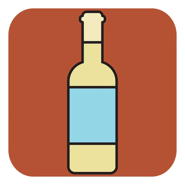 Wijn Fles Illustratie Vector Een Witte Achtergrond — Stockvector