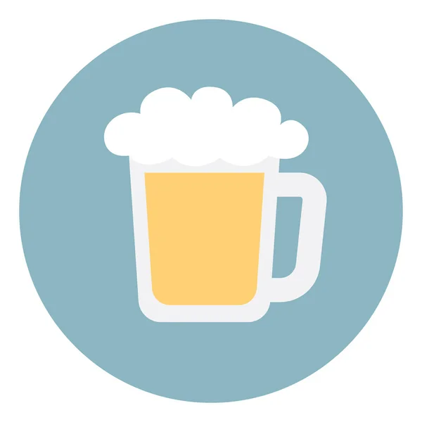Grand Verre Bière Froide Illustration Vecteur Sur Fond Blanc — Image vectorielle