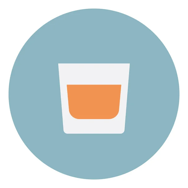 小玻璃杯中的威士忌 白色背景上的矢量 — 图库矢量图片