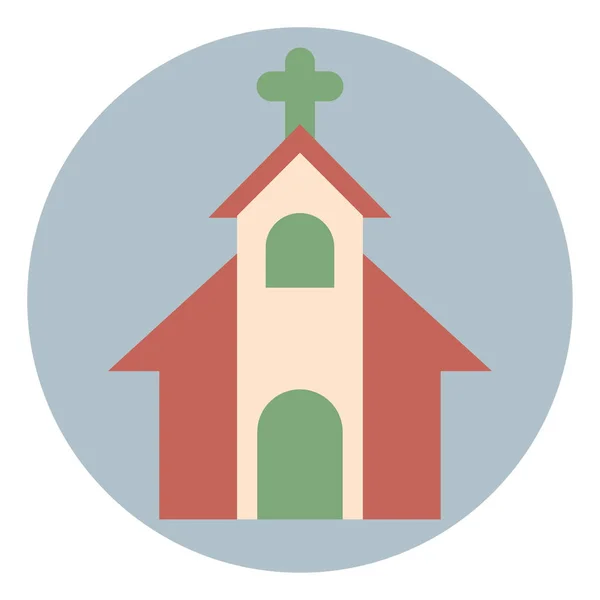Chiesa Nel Giorno Pasqua Illustrazione Vettore Sfondo Bianco — Vettoriale Stock