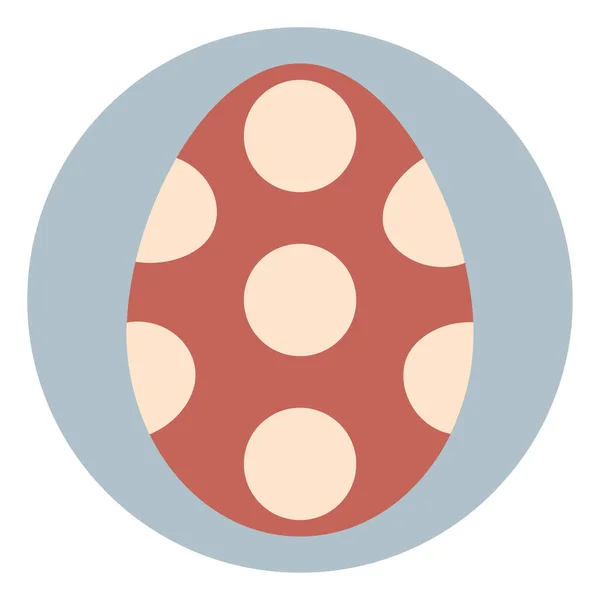 Червоне Яйце Білими Крапками Ілюстрація Вектор Білому Тлі — стоковий вектор