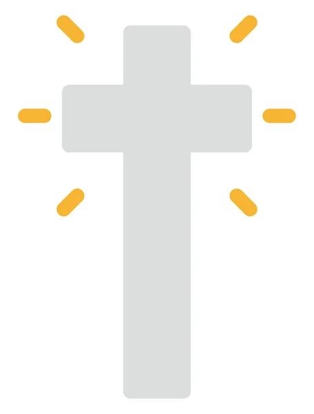 Grande Croix Blanche Illustration Vecteur Sur Fond Blanc — Image vectorielle
