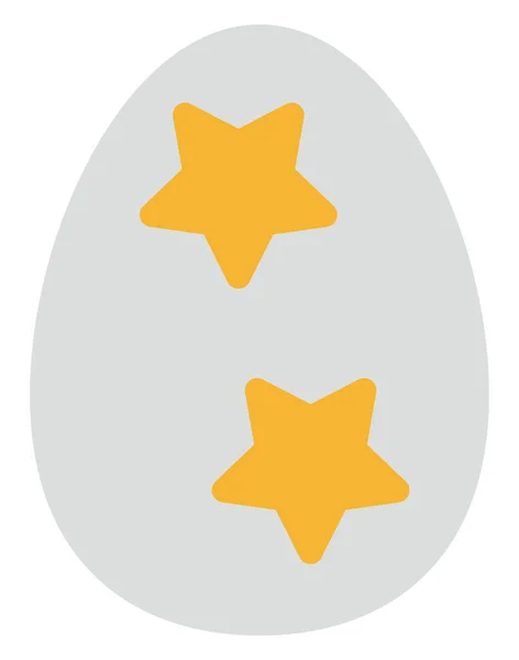 Белое Яйцо Золотыми Звездами Иллюстрация Вектор Белом Фоне — стоковый вектор