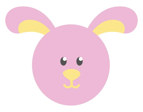 Pink Cute Easter Bunny Illustration Vector White Background — Stock Vector
