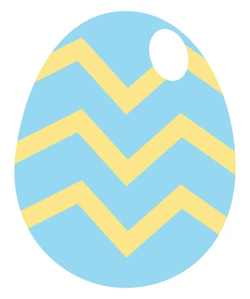 Telur Paskah Biru Dengan Garis Garis Kuning Ilustrasi Vektor Dengan - Stok Vektor