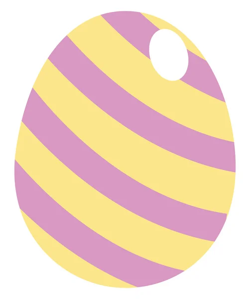 Жовте Яйце Рожевими Смужками Ілюстрація Вектор Білому Тлі — стоковий вектор