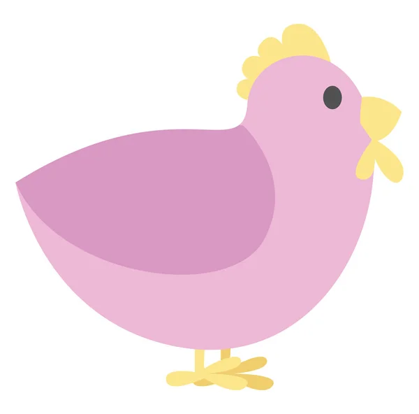 Pink Easter Chicken Illustration Vector White Background — Stock Vector