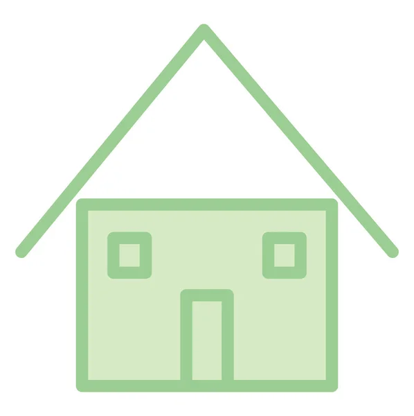 Οικολογικό Πράσινο Σπίτι Εικονογράφηση Διάνυσμα Λευκό Φόντο — Διανυσματικό Αρχείο