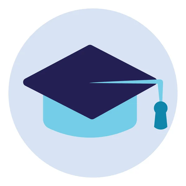 Μπλε Καπέλο Εκπαίδευσης Εικονογράφηση Διάνυσμα Λευκό Φόντο — Διανυσματικό Αρχείο