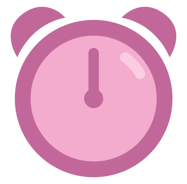 ピンクの目覚まし時計イラスト白い背景のベクトル — ストックベクタ