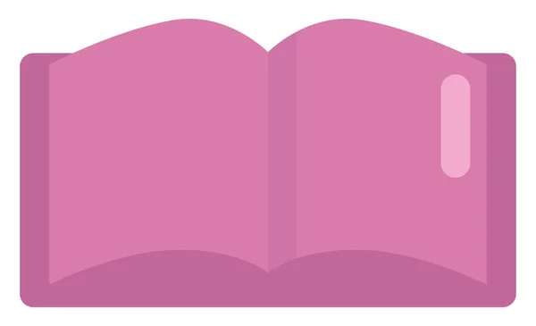 Libro Texto Rosa Ilustración Vector Sobre Fondo Blanco — Vector de stock