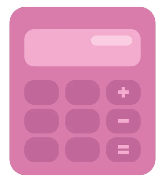 Розовый Калькулятор Иллюстрация Вектор Белом Фоне — стоковый вектор