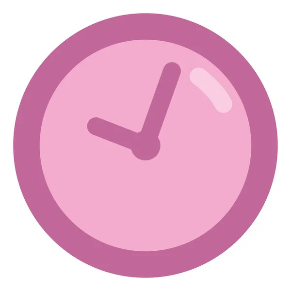 Reloj Escolar Rosa Ilustración Vector Sobre Fondo Blanco — Vector de stock