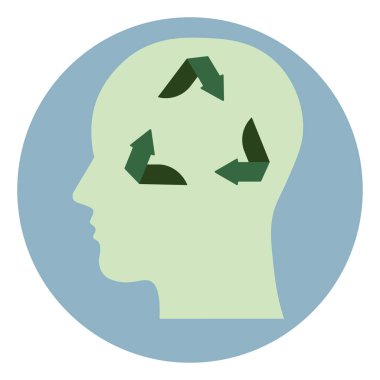 Başında yeşil oklar, illüstrasyon, beyaz arkaplan üzerindeki vektör.