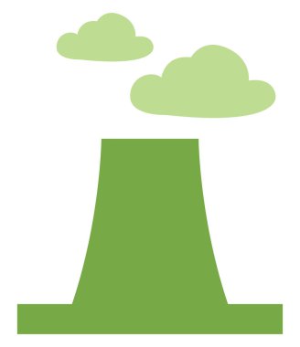 Yeşil fabrika, illüstrasyon, beyaz arkaplanda vektör.