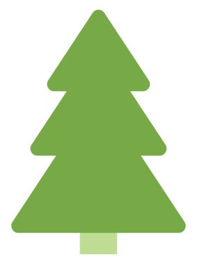 Yeşil ağaç, illüstrasyon, beyaz arkaplandaki vektör.