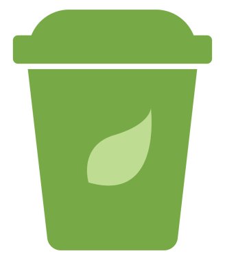 Yeşil çöp kutusu, illüstrasyon, beyaz arkaplan üzerindeki vektör.