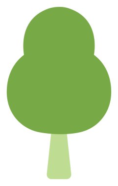 Küçük yeşil ağaç, illüstrasyon, beyaz arkaplanda vektör.