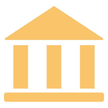 Banka binası, illüstrasyon, beyaz arkaplan üzerindeki vektör.