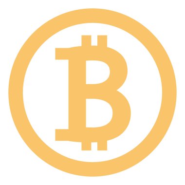 Sarı bitcoin, illüstrasyon, beyaz arkaplan üzerindeki vektör.