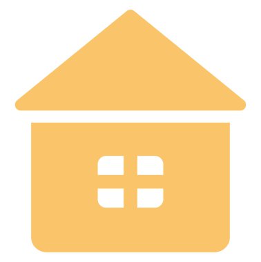 Sarı ev, illüstrasyon, beyaz arkaplan üzerindeki vektör.