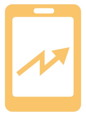 Sarı cep telefonu, illüstrasyon, beyaz arkaplan üzerindeki vektör.