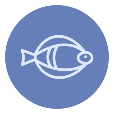 Mavi Basa balığı, illüstrasyon, beyaz arkaplandaki vektör.