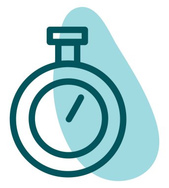 Mavi kronometre, illüstrasyon, beyaz arkaplanda vektör.