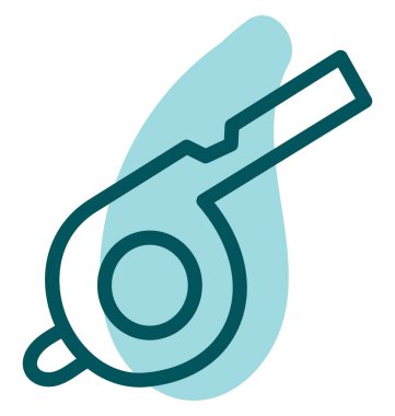 Mavi ıslık, illüstrasyon, beyaz arkaplanda vektör.