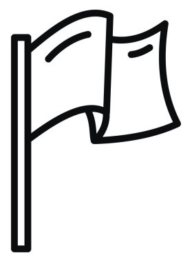 Beyaz arkaplanda gerçekçi beyaz bayrak, illüstrasyon, vektör.