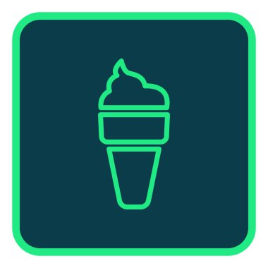 Külahta dondurma, resimleme, beyaz arka planda vektör..