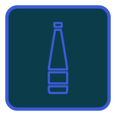 Bir şişe köpüklü içecek, illüstrasyon, beyaz arka planda vektör..