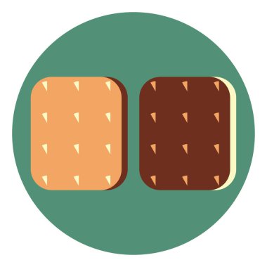 Tatlı kurabiyeler, illüstrasyon, beyaz arkaplandaki vektör.