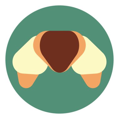 Tatlı kruvasan, illüstrasyon, beyaz arka planda vektör..