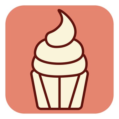 Vanilyalı kek, illüstrasyon, beyaz arka planda vektör..