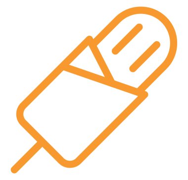 Çubuktaki et, illüstrasyon, beyaz arkaplandaki vektör.