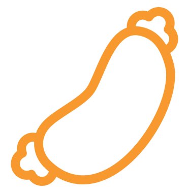 Kızarmış sosis, illüstrasyon, beyaz arka planda vektör..