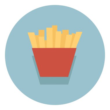 Kızarmış patates, resimleme, beyaz arka planda vektör..