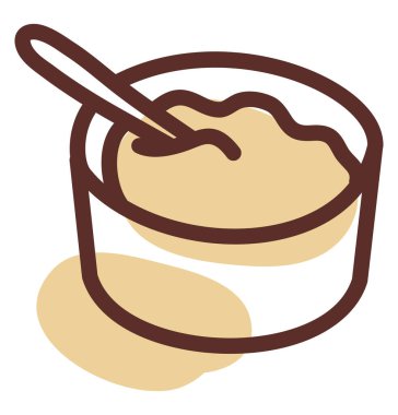 Çikolatalı puding, illüstrasyon, beyaz arka planda vektör..